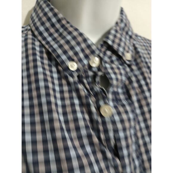 Nat Nast Size M Long Sleeve Blue Check Plaid Button Down Casual Shirt Pocket... - Picture 3 of 9